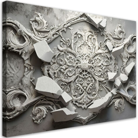 Tableau sur toile Tableau sur toile Abstraction grise 3D 90x60 (1/5)
