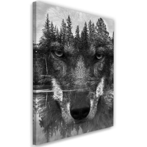 Image sur toile, Abstraction loup noir - 40x60 (1/5)
