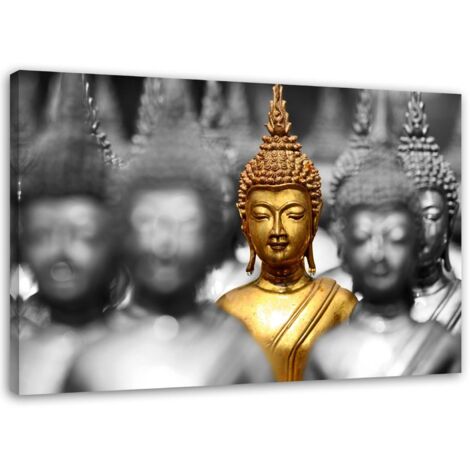 Tableau sur toile Bouddha doré Zen Spa 60x40 (1/5)