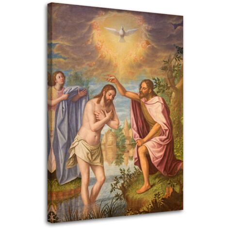 Tableau sur toile INTRODUCTION Le baptême de Jésus dans le Jourdain 40x60 (1/5)