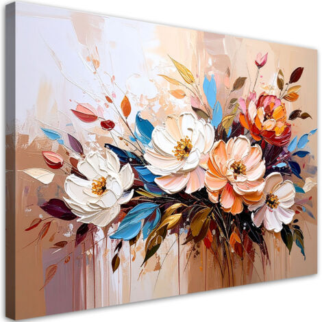 Tableau déco Bouquet de fleurs Abstraction colorée 100x70 (1/4)