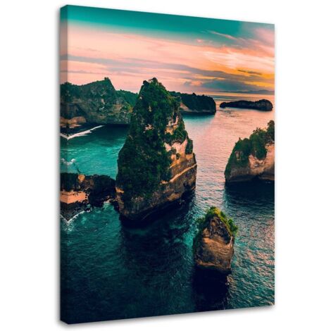 Cadre déco Rocher Paysage turquoise 40x60 (1/5)
