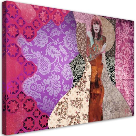 Tableau sur toile Une femme sur fond décorative 60x40 (1/5)
