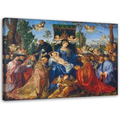 Tableau sur toile REPRODUCTION La fête du rosaire A.Dürer 60x40 (1/5)