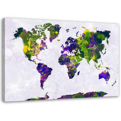 Tableau sur toile Carte du monde peinte Bureau 60x40 (1/5)