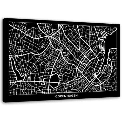 Tableau sur toile Plan de ville de Copenhague 60x40 (1/5)