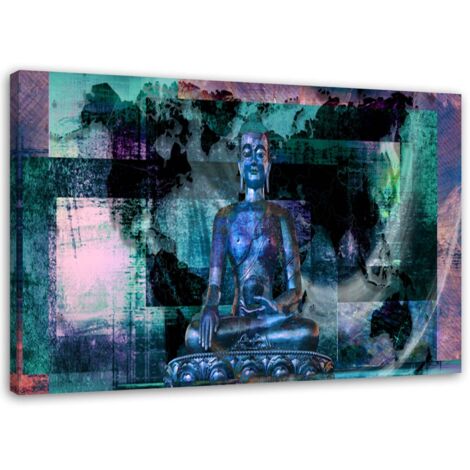 Tableau décoratif Bouddha abstrait turquoise 60x40 (1/5)