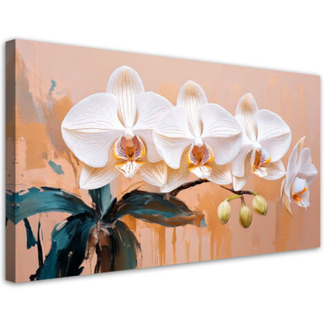 Tableau déco Orchidée Aquarelle Fleurs 80x40 (1/5)