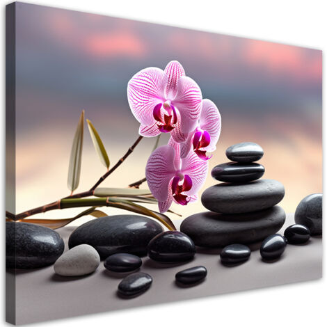Tableau sur toile Spa zen orchidée 90x60 (1/5)