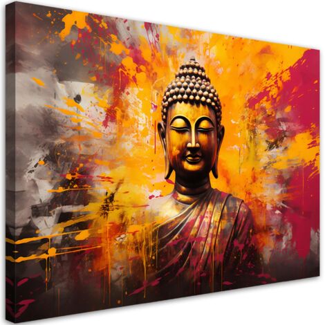 Tableau sur toile Statue de Bouddha colorée abstraite 100x70 (1/5)