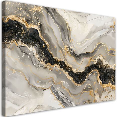 Tableau déco Marbre avec style Gold Glamour 90x60 (1/5)