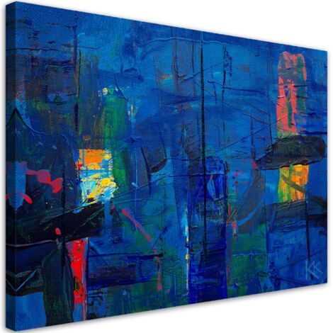 Tableau décoratif Abstraction bleue - Poirée 100x70 (1/5)