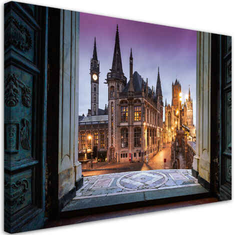 Tableau déco Vue de la ville Architecture Gand 90x60 (1/5)