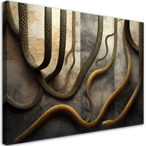 Tableau déco Serpent doré Glamour 60x40 (1/5)