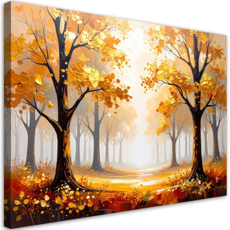 Tableau déco Arbres dorés dans le parc Paysage 100x70 (1/4)
