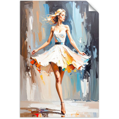 Poster autocollant Femme en robe blanche 20x30 (1/3)