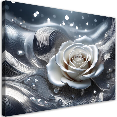Tableau déco Fleur de rose Abstraction 3D 60x40 (1/5)