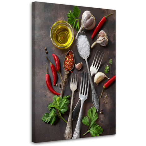 Tableau déco Épices Poivre Manger Cuisine 70x100 (1/5)