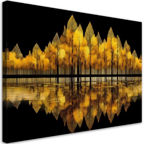 Tableau déco Abstraction d'un paysage forestier doré 60x40 (1/5)