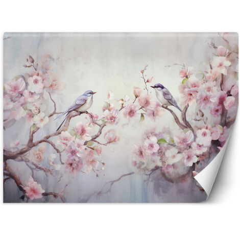 Papier peint Oiseau et fleurs Shabby Chic 200x140 (1/5)