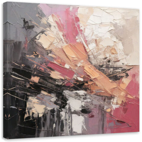 Tableau déco Abstraction Impression Rose 30x30 (1/5)