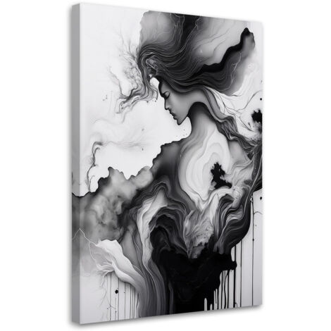 Tableau déco Femme Abstrait Noir et blanc 40x60 (1/5)