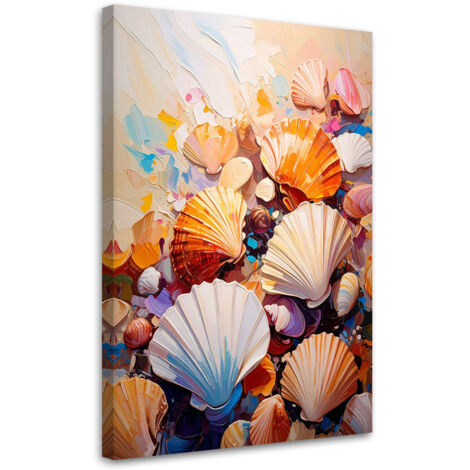 Tableau déco Coquillages colorés sur la plage 70x100 (1/4)