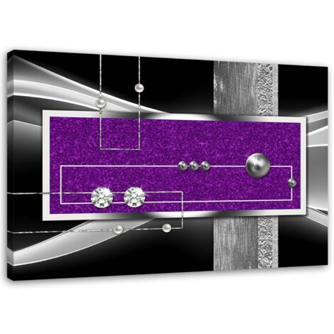 Tableau sur toile Abstrait Diamant Violet 60x40 (1/5)