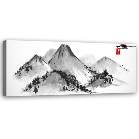 Tableau sur toile Montagnes japonaises 90x30 (1/5)