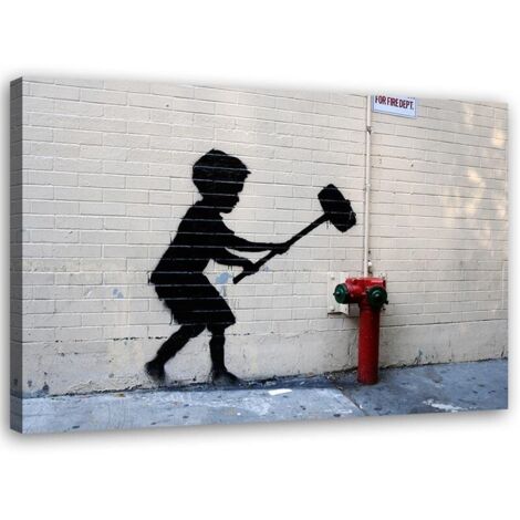 Tableau sur toile Banksy Hammer Boy 60x40 (1/5)