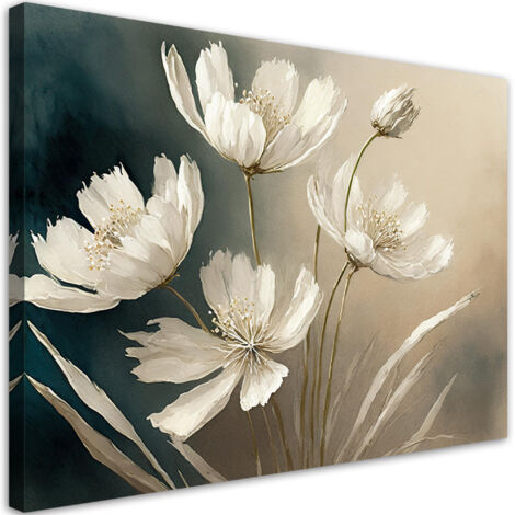 Tableau déco Fleur blanche Abstraction 60x40 (1/5)