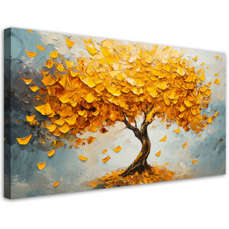 Tableau déco Abstraction d'arbre doré 80x40 (1/5)