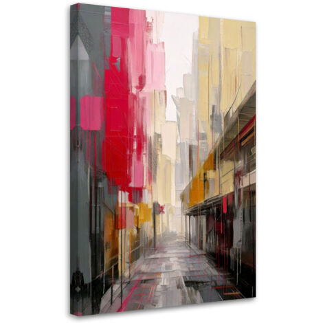 Tableau déco Ville Rue Aquarelle Perspective 40x60 (1/5)