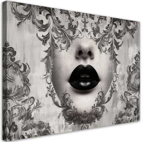 Tableau déco Visage de femme avec la bouche abstraction 90x60 (1/5)