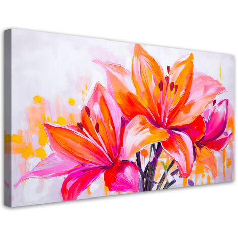 Tableau déco Fleurs de lys Aquarelle 80x40 (1/5)