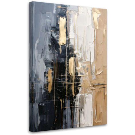 Tableau déco Abstraction géométrique Or 60x90 (1/5)