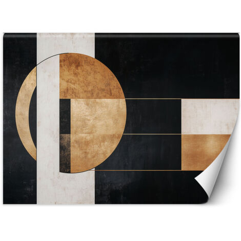 Papier peint Abstraction géométrique noir et or 150x105 (1/5)
