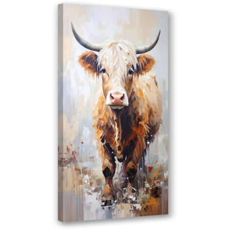 Tableau déco Vache écossaise Animaux Nature 40x80 (1/4)