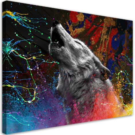 Tableau sur toile, Loup animal nature - 100x70 (1/5)
