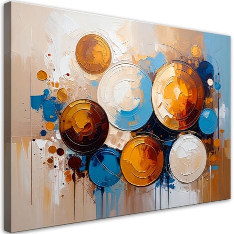 Tableau moderne pour salon Abstraction Boules colorées 60x40 - 1