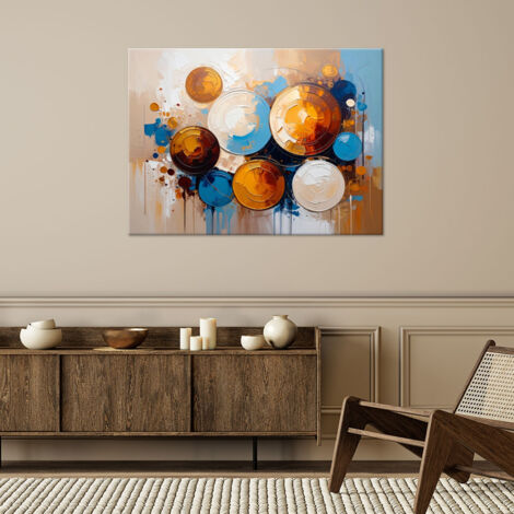 Tableau moderne pour salon Abstraction Boules colorées 60x40 - 2
