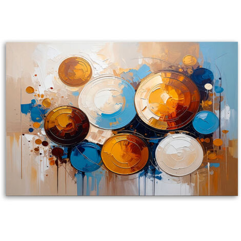 Tableau moderne pour salon Abstraction Boules colorées 60x40 - 3