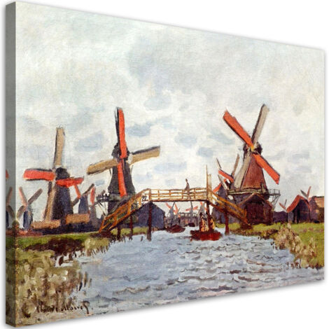 Tableau sur toile Moulin près de Zaandam - Claude Monet 60x40 (1/5)