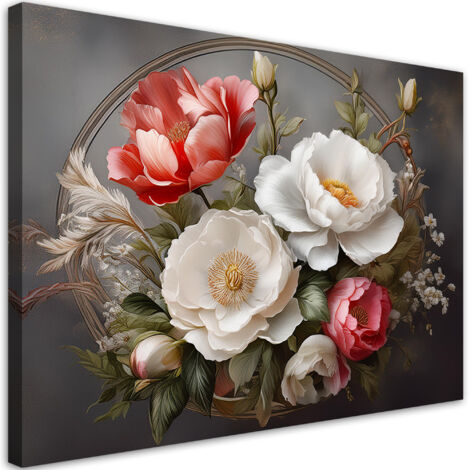 Tableau déco Nature Botanicals Feuillage Fleurs 60x40 (1/5)