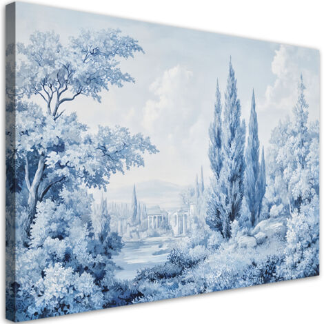 Tableau déco Paysage Forêt Arbres Nature Bleu 100x70 (1/5)