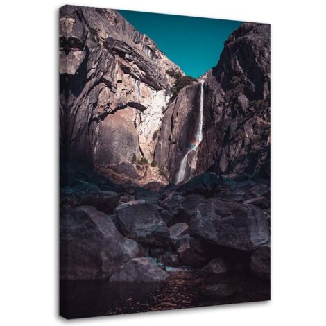 Tableau sur toile Chute d'eau Rocher Nature 40x60 (1/5)