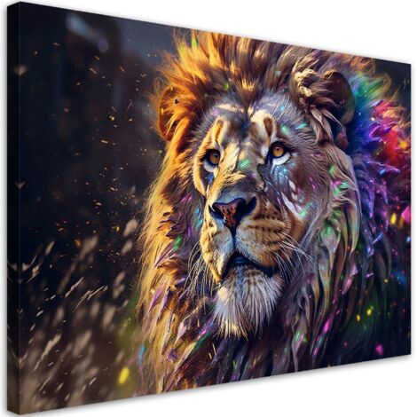 Tableau contemporain Abstraction d'un lion 90x60 (1/5)