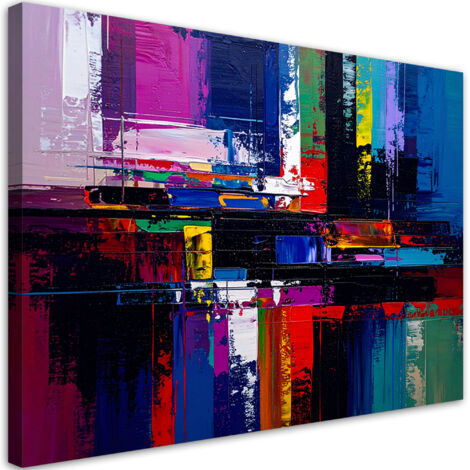Tableau déco Abstraction colorée imitation peinture 90x60 (1/4)