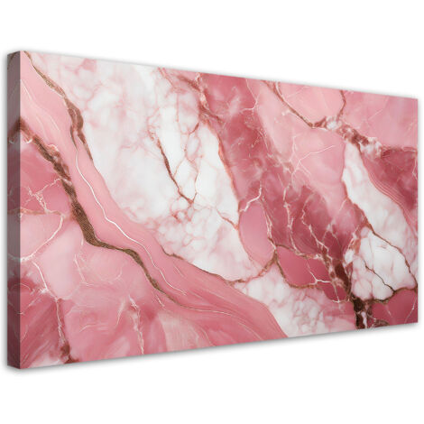 Tableau déco Pierre de marbre rose avec éléments or 80x40 (1/5)