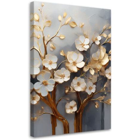 Tableau déco Arbre Magnolia Abstraction Or 40x60 (1/5)